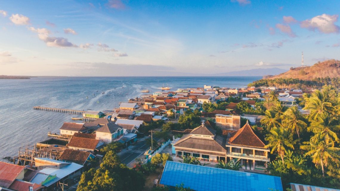 Aerial view of fisherman village in Labuan Jambu, Sumbawa